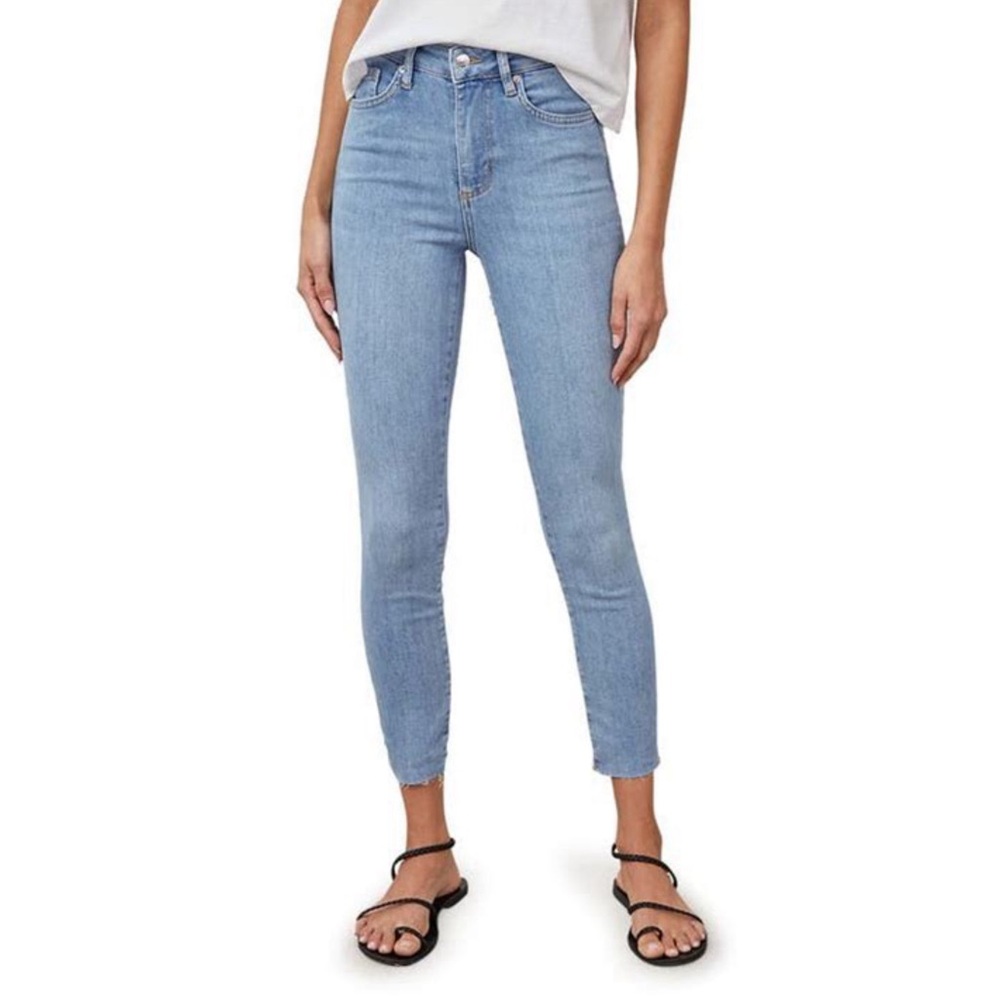 Rails Jeans Womens Size 27 The Larchmont High Rise Skinny Blue Denim Cutoff Hem